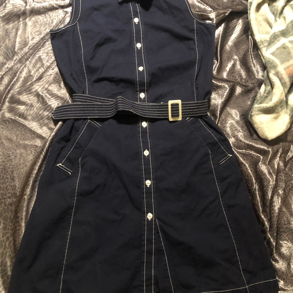 Blue dress size medium 100% cotton Isaac mizrahi
